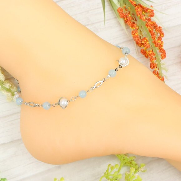 "Handmade Anklet – Elegant & Delicate Jewelry for Women | UNVRC1367 - Picture 2 of 10